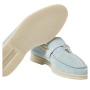 Loro Piana Summer Charms Walk Loafer Suede Spring Waterfall Melange - Image 4