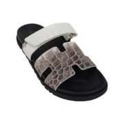 Hermes Himalaya Crocodile Chypre Slingback Flat Sandals - Image 3
