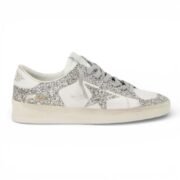 Golden Goose Baskets Stardan Cuir - Blanc Glitter