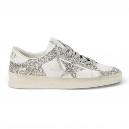 Golden Goose Baskets Stardan Cuir - Blanc Glitter