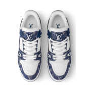 Louis Vuitton LV Trainer Monogram Denim - White Blue - Image 3