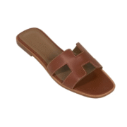 Hermes Sandal Flat Oran Gold Box Calfskin | Mightychic - Image 3