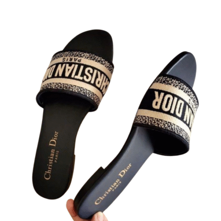 Christian Dior Flat Black Printed Dior