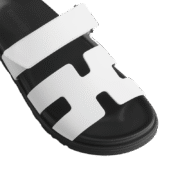 Hermes Chypre Sandals - White Palladium Hardware - Image 5