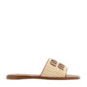 Miu Miu Logo Slipper Natural