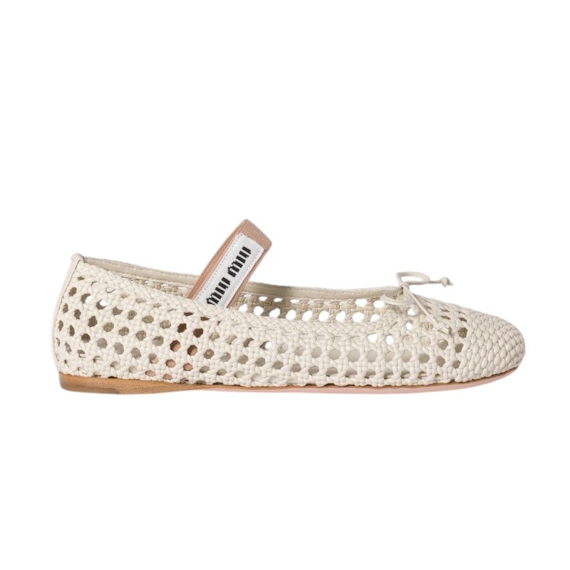 Photoroom_20260223_030224 Miu Miu Woven Nappa Leather Ballerinas - Image 1