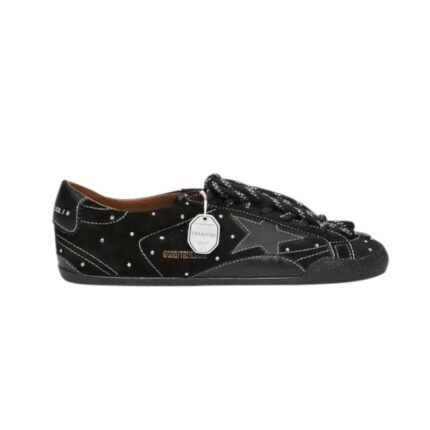 Golden Goose True-Star in black suede with Swarovski crystals and black leather star