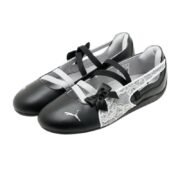 PUMA SPEEDCAT BALLET LACES BLACK WHITE WOMENS - Image 2