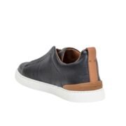 ZEGNA Black & Brown Deerskin Triple Stitch - Image 3