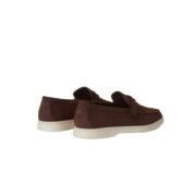 Loro Piana Summer Charms Walk Suede Chocolate Loafers - Image 3