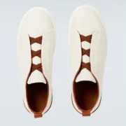 Zegna Triple Stitch leather sneakers WHITE TRIPLE STITCH Off White - Image 3