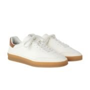 Loro Piana Tennis lace-up Suede Sneakers White - Image 2