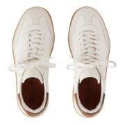 Loro Piana Tennis lace-up Suede Sneakers White - Image 3