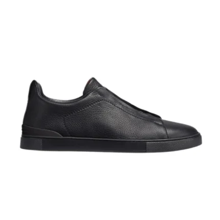 ZEGNA BLACK DEERSKIN TRIPLE STITCH™ SNEAKERS Black