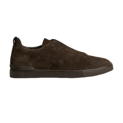 ZEGNA Triple Stitch Sneakers Full Brown Suede