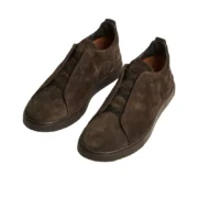 ZEGNA Triple Stitch Sneakers Full Brown Suede - Image 2