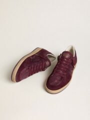 Golden Goose Ball Star Trainers In Burgundy - Image 3