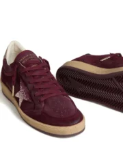 Golden Goose Ball Star Trainers In Burgundy - Image 2