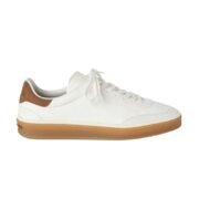 Loro Piana Tennis lace-up Suede Sneakers White