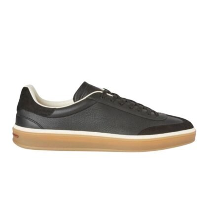 Loro Piana Tennis lace-up Suede Sneakers Black